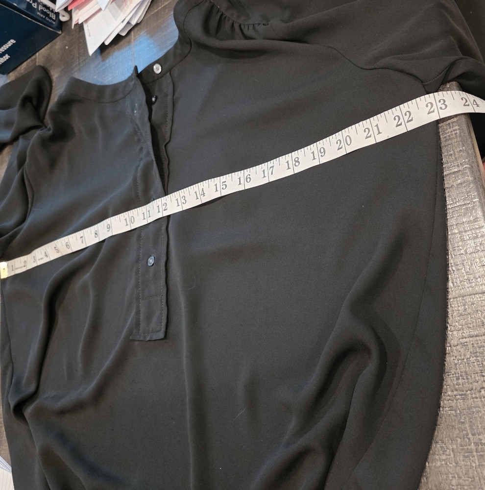 Loft Black Button-Front Blouse - image 4